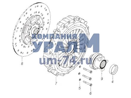 Схема выжимного подшипника маз