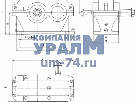 Чертеж Редуктор 1ЦУ 200