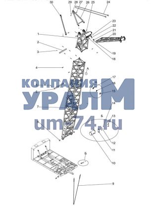 Стрела, 14 м, гусек 5 м 251.20.00.000-02-01