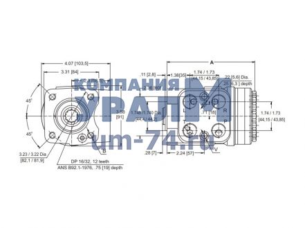 Чертеж Насос-дозатор (гидроруль) HKU 800/5T/3
