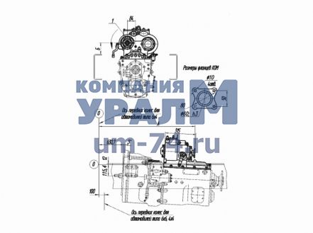 Чертеж Коробка отбора мощности КОМ МП03-4215010-05