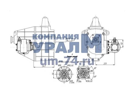 Чертеж Коробка отбора мощности КОМ МП05-4202010-20