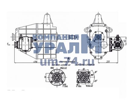 Чертеж Коробка отбора мощности КОМ МП05-4202010-60