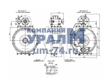 Чертеж Коробка отбора мощности КОМ МП26-4204010-74 (75)