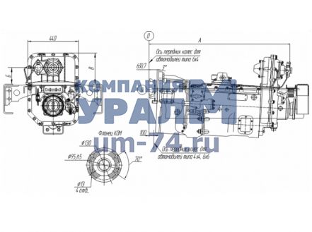 Чертеж Коробка отбора мощности КОМ МП28-4206010-10