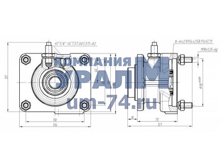 Чертеж Коробка отбора мощности КОМ МП49-4209010-15