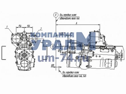 Чертеж Коробка отбора мощности КОМ МП55-4215010-11