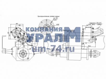 Чертеж Коробка отбора мощности КОМ МП66-4204010-10