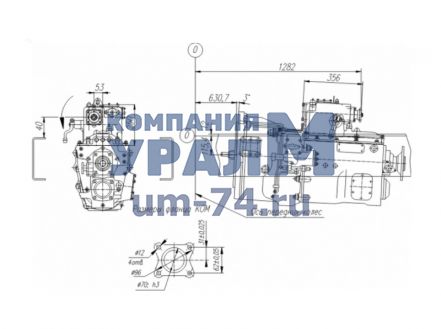 Чертеж Коробка отбора мощности КОМ МП03-4215010-50