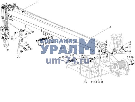 Установка стрелы телескопической КС-55713-1В.63.000-1