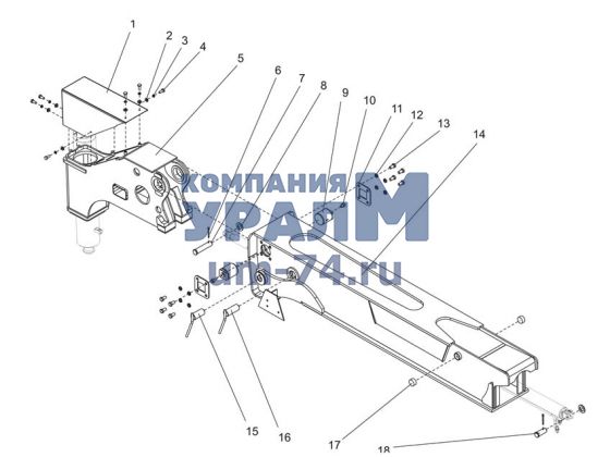 Установка выносных опор КС-65711.31.40.000 автокрана КС-65711