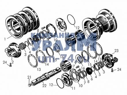 Чертеж Каток двубортный 24-21-170СП (на Т-170)