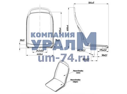 Чертеж Сиденье пассажирское антивандальное