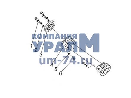 Чертеж Вал карданный 3741-2201010-20 автокрана КС-45721