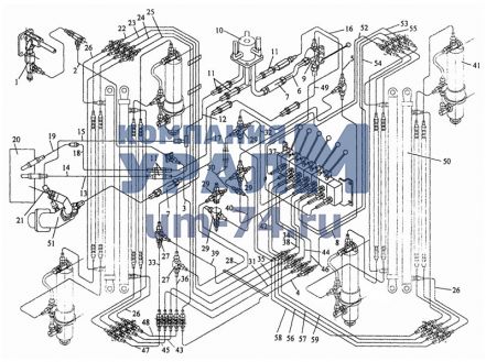 Чертеж Гидрооборудование механизма подъема груза КС-45729.84.09.000 автокрана КС-3579