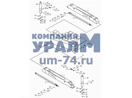 Чертеж Гидроцилиндр (гидроопора) КС-35714.31.200 вывешивания крана