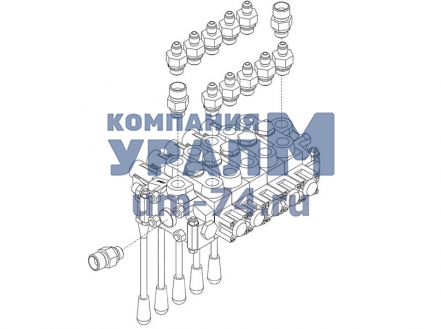 Чертеж Гидрораспределитель HC-D4/5 IL001(150)-A G04 (W001A-H002-F001A-RP G04)x05 TK-A G06