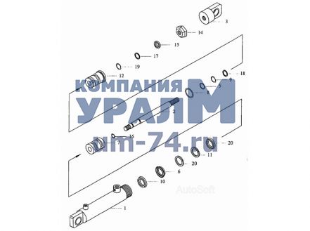 Чертеж Гидроцилиндр КС-3574.31.300