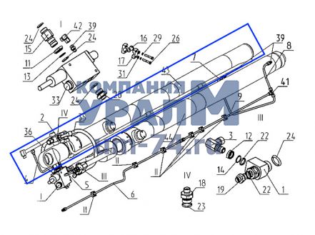 Чертеж Гидроцилиндр КС-5578.65.100-01