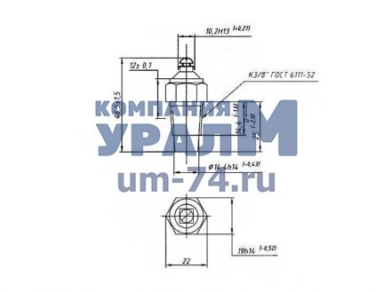 Чертеж Датчик указателя температуры ОЖ ТМ-100В