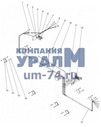 Электрооборудование нижней рамы КС-45721В.80.70.000 автокрана КС-45721