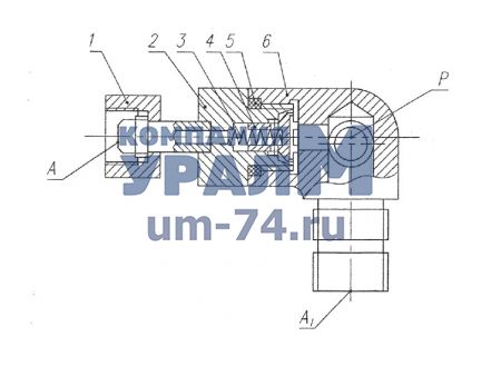 Чертеж Клапан аварийный КС-3579.84.300 автокрана Машека
