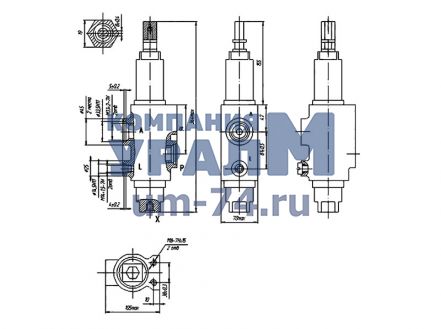 Чертеж Клапан обратно управляемый КС-3579.84.700-02 автокрана Машека
