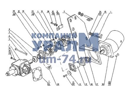 Чертеж Коробка отбора мощности КС-3579.14.100 автокрана КС-3579