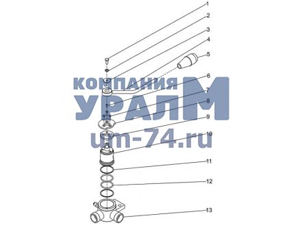 Чертеж Кран двухходовой КС-45721.31.770-03 для автокрана КС-45721 (Италия)