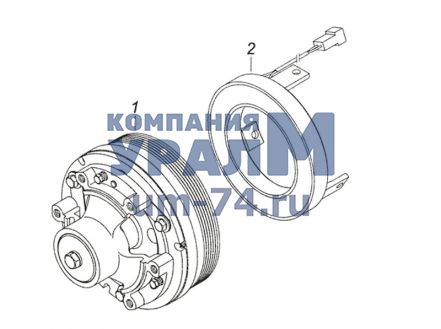Чертеж Муфта электромагнитная привода вентилятора универсальная без крыльчатки 740.30-1317500-10.