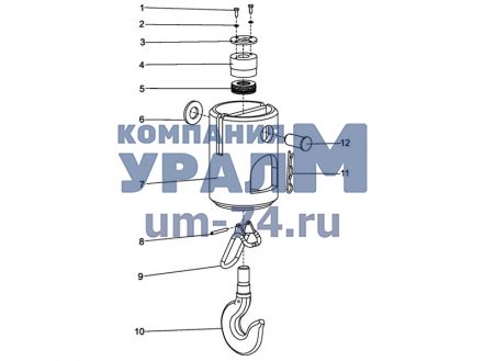 Чертеж Подвеска крюковая 3,2т КС-55730.27.000 автокрана КС-45721