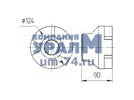 Чертеж Полумуфта КС-4572А.26.003