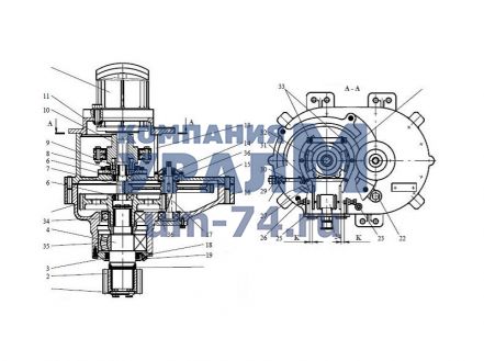 Чертеж Редуктор механизма поворота КС-3577.28.000-1