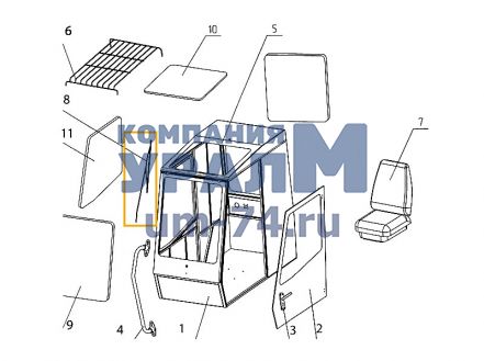 Чертеж Стеклоочиститель КС-3579.59.000 кабины автокрана КС-3579