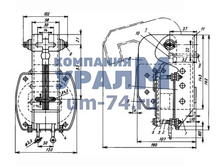 Чертеж Электромагнит МО-200