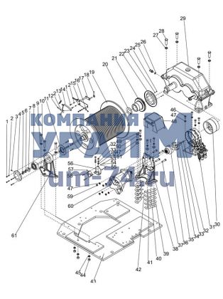 Установка лебедки (раздельное исп.) КС-45721.26.00.000 автокрана КС-45721