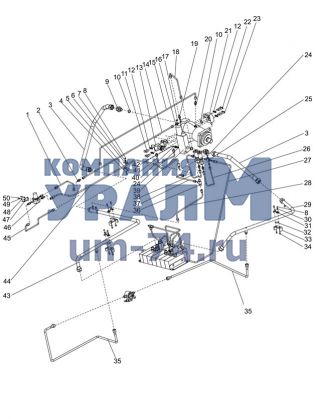 Гидрооборудование лебедки (раздельное исп) КС-45721.86.00.100-01 автокрана КС-45721
