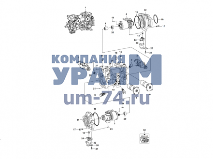 Чертеж Гидронасос Bobcat 7170197