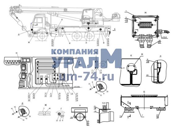 Электрооборудование неповоротной части КС-55713-4В.80.000-4