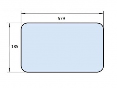 Стекло переднее нижнее левое 90ТГ.45.353Б, зел 579х185