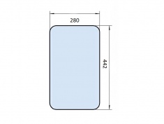 Стекло переднее нижнее Т50.45.353 442х280