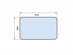 Стекло переднее нижнее Т50.45.353-10 442х280