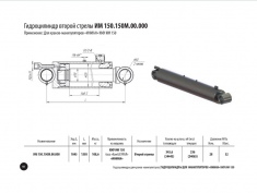 Гидроцилиндр второй стрелы ИМ 150.150М.00.000 (ГЦ-125.70х1045.22)