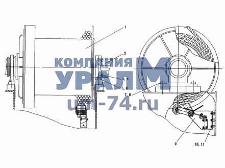 Установка лебедки КС-6973А.26.000 - Фото 1