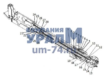 Гидроцилиндр КС-55713-1В.63.900-1 (ЦГ-150.125х6190.47) - Фото 2