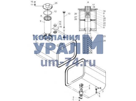 Гидробак КС-55713-1В.83.300-1 в сборе - Фото 1