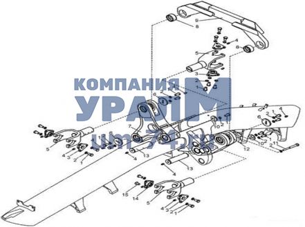 Подвеска тяговой рамы ДЗ-98.30.00.000 - Фото 1