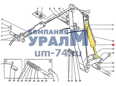 Гидроцилиндр ковша ЭО-5126.29.06.000сб - Фото 1