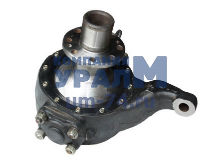 Кулак поворотный правый усиленный н/о (опора шаровая 12 отверстий) (АЗ УРАЛ) 6361-2304010 - Фото 1