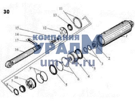Гидроцилиндр выдвижения рамы СП-49А.16.00.000СБ - Фото 1